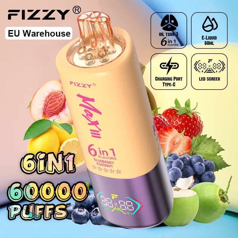Fizzy 60000 Puffs Puff 60k Hương vị 6 trong 1 Vape dùng một lần